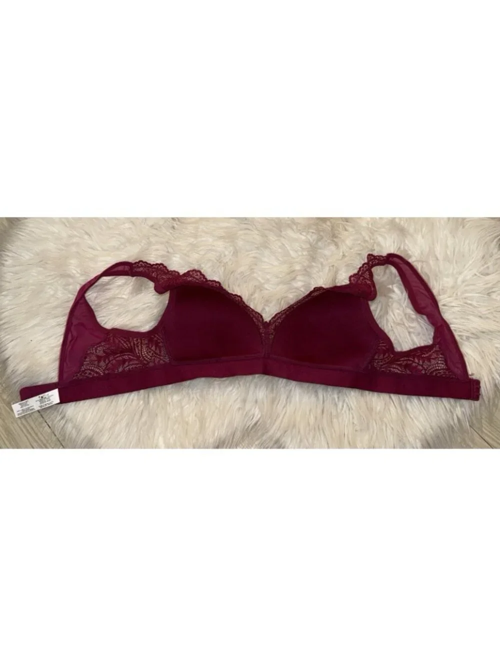 Bali DF6595 Comfort Revolution Scallop Lace Wire Free Bralette Bra S Small Berry